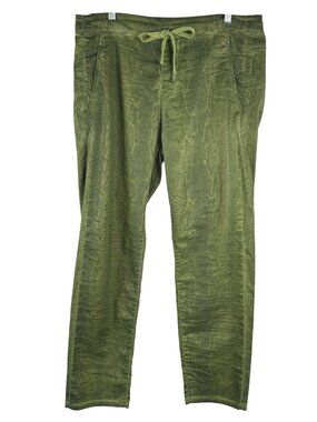Alembika Fearless Iconic Stretch Jeans Pants Size 6 Green Leopard NWT PT-2840